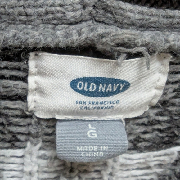 Old Navy Fair Isle Chunky Knit Cardigan Gray Size L - Picture 5 of 6